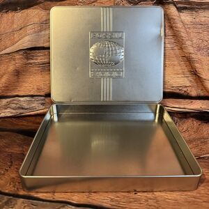 Vintage Fossil Millennium 2000 Watch Tin - Empty Silver Metal Storage Box